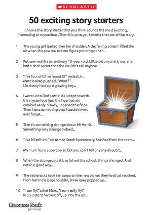 good sentence starters for a story|50 Exciting Story Starter Sentences .